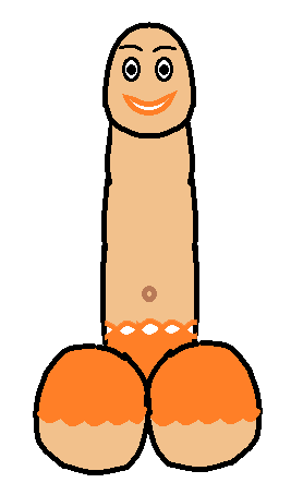 Animated happy penis wearing happy undies