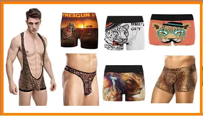 Mens underwear with leopard pattern, you find here.