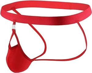Big guys red pouch underwear.