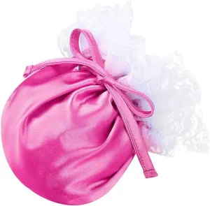 Pink mini panties just for the genitals in silky fabric and lace.