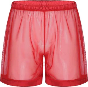 Men's red see through boxer underwear.